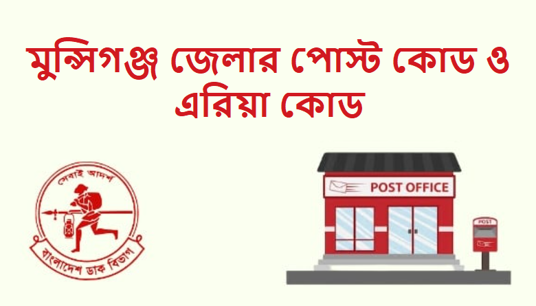 মুন্সিগঞ্জ জেলার পোস্ট কোড এরিয়া কোড